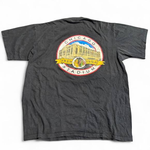 1994 Chicago Blackhawks Stadium T-Shirt “Remember The Roar” Faded Single Stitch - Picture 1 of 8